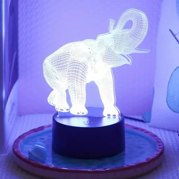 NEW IN BOX 🐘 USB 7-COLOR CHANGE 3D ELEPHANT DESKTOP NIGHTSTAND NIGHTLIGHT LAMP - Picture 3 of 10